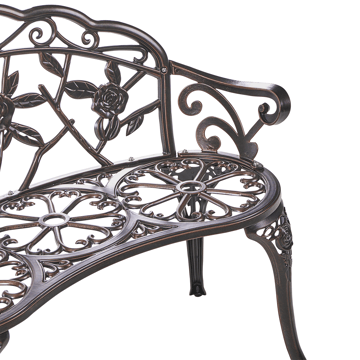 Hagebenk Piura 88 cm Aluminium - Brun - Hagemøbler & utemiljø - Utesofa - Hagebenk & utebenk