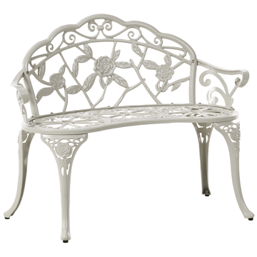 Hagebenk Piura 88 cm Aluminium - Hvit - Hagemøbler & utemiljø - Utesofa - Hagebenk & utebenk