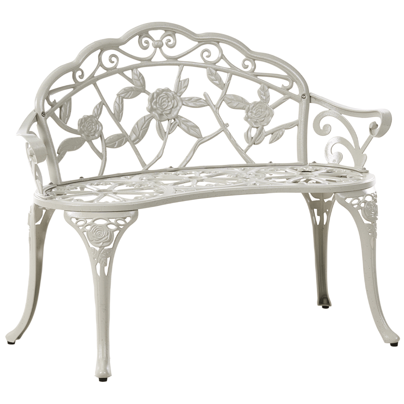 Hagebenk Piura 88 cm Aluminium - Hvit - Hagemøbler & utemiljø - Utesofa - Hagebenk & utebenk