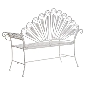 Hagebenk Pavia 146 cm Jern - Hvit - Hagemøbler & utemiljø - Utesofa - Hagebenk & utebenk