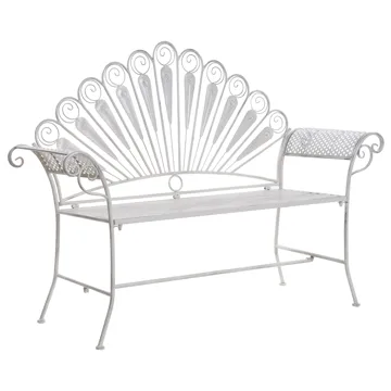 Hagebenk Pavia 146 cm Jern - Hvit - Hagemøbler & utemiljø - Utesofa - Hagebenk & utebenk