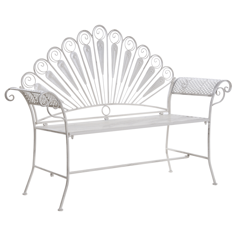 Hagebenk Pavia 146 cm Jern - Hvit - Hagemøbler & utemiljø - Utesofa - Hagebenk & utebenk