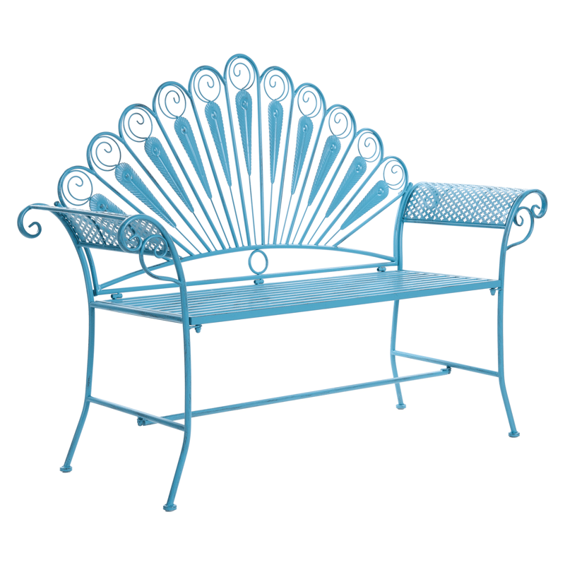 Hagebenk Pavia 146 cm Jern - Blå - Hagemøbler & utemiljø - Utesofa - Hagebenk & utebenk