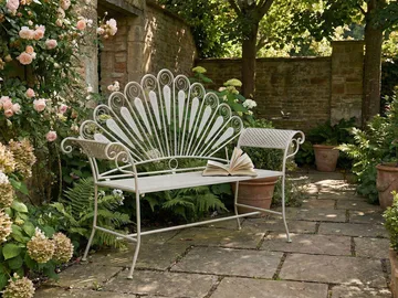 Hagebenk Pavia 146 cm Jern - Hvit - Hagemøbler & utemiljø - Utesofa - Hagebenk & utebenk