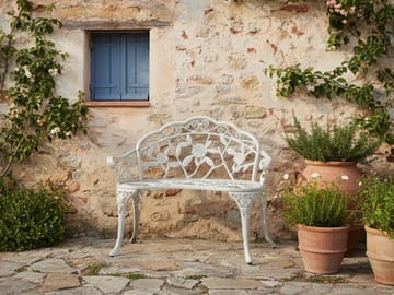 Hagebenk Piura 88 cm Aluminium - Hvit - Hagemøbler & utemiljø - Utesofa - Hagebenk & utebenk