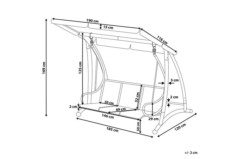 Bogart Hammock 190 cm - Grå - Hagemøbler & utemiljø - Utesofa - Hammock