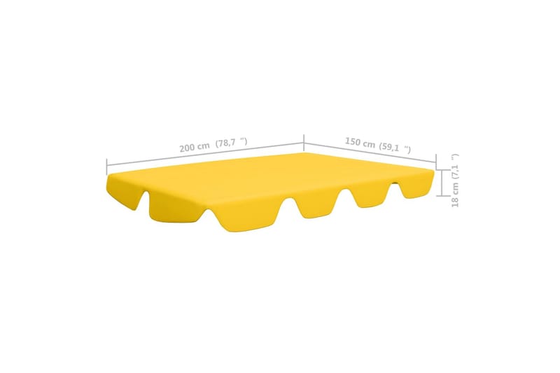 Erstatningsbaldakin til hagehuske gul 226x186 cm 270 g/m² - Gul - Hammock