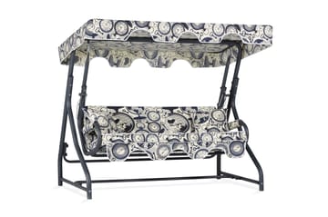 Gowanda 3-seters Hammock med Tak - Blå/Hvit/Grå - Hagemøbler & utemiljø - Utesofa - Hammock