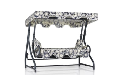 Gowanda 3-seters Hammock med Tak - Blå/Hvit/Grå - Hagemøbler & utemiljø - Utesofa - Hammock