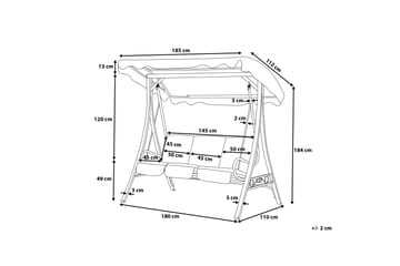 Hammock Garbo 185 cm - Grå - Hagemøbler & utemiljø - Utesofa - Hammock