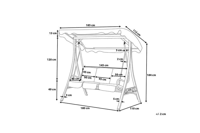 Hammock Garbo 185 cm - Grå - Hagemøbler & utemiljø - Utesofa - Hammock
