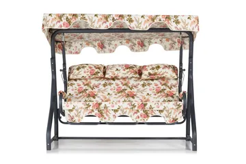 Icterina 3-seters Hammock med Tak - Blomstrete/Grå - Hagemøbler & utemiljø - Utesofa - Hammock