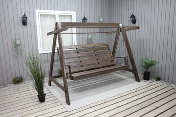 Pelle 3-seters Hammock uten tak - Brun - Hagemøbler & utemiljø - Utesofa - Hammock