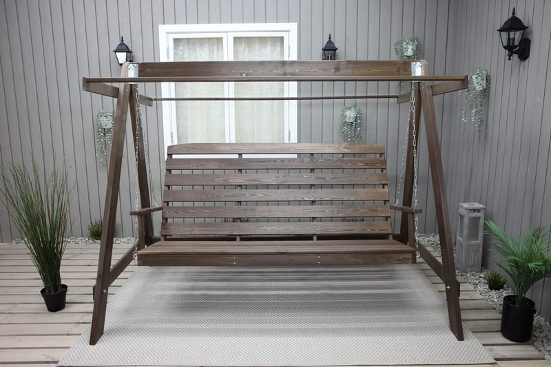 Pelle 3-seters Hammock uten tak - Brun - Hagemøbler & utemiljø - Utesofa - Hammock