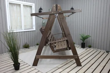 Pelle 3-seters Hammock uten tak - Brun - Hagemøbler & utemiljø - Utesofa - Hammock