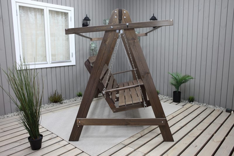 Pelle 3-seters Hammock uten tak - Brun - Hagemøbler & utemiljø - Utesofa - Hammock