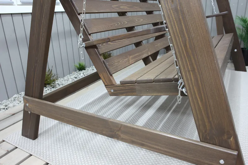 Pelle 3-seters Hammock uten tak - Brun - Hagemøbler & utemiljø - Utesofa - Hammock