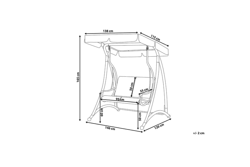 Tesero Hammock 146 cm - Grå - Hagemøbler & utemiljø - Utesofa - Hammock