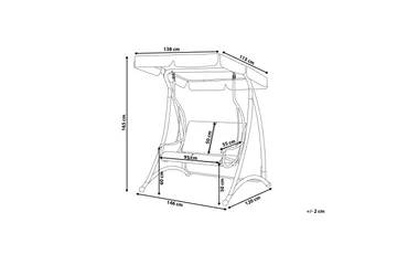 Tesero Hammock 146 cm - Grå - Hagemøbler & utemiljø - Utesofa - Hammock