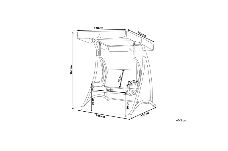 Tesero Hammock 146 cm - Grå - Hagemøbler & utemiljø - Utesofa - Hammock