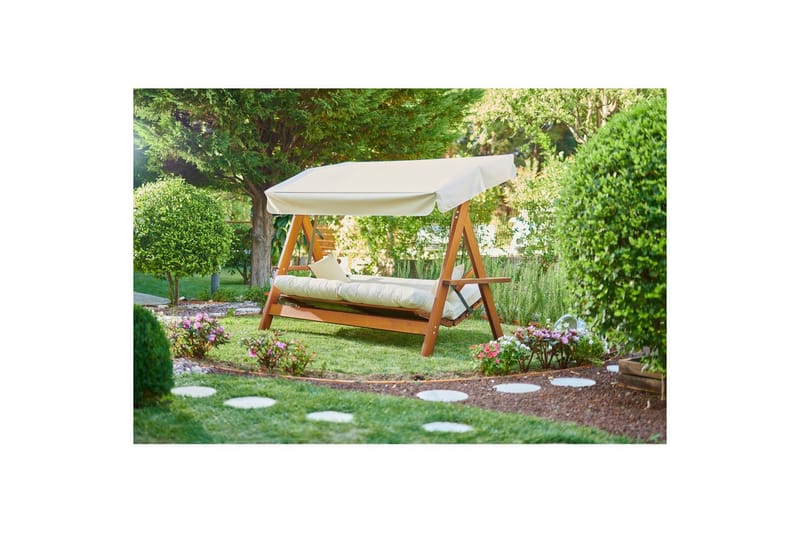 Hazim Utendørs Hengende Sofa 3-seter - Natur/Beige - Hagemøbler & utemiljø - Utesofa - Hengesofa