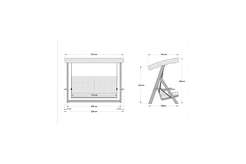 Hazim Utendørs Hengende Sofa 3-seter - Natur/Beige - Hagemøbler & utemiljø - Utesofa - Hengesofa