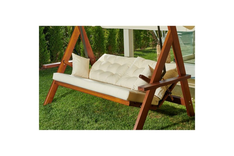 Hazim Utendørs Hengende Sofa 3-seter - Natur/Beige - Hagemøbler & utemiljø - Utesofa - Hengesofa