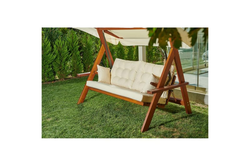 Hazim Utendørs Hengende Sofa 3-seter - Natur/Beige - Hagemøbler & utemiljø - Utesofa - Hengesofa
