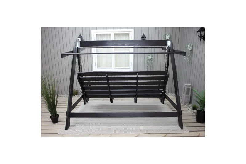 hengekøye Pelle med tak - Kaffe svart og svart - Hagemøbler & utemiljø - Utesofa - Hammock