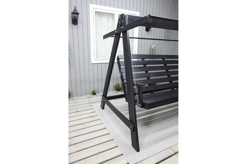 hengekøye Pelle med tak - Kaffe svart og svart - Hagemøbler & utemiljø - Utesofa - Hammock