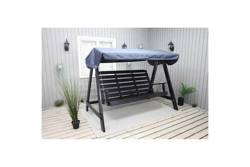 hengekøye Pelle med tak - Kaffe svart og svart - Hagemøbler & utemiljø - Utesofa - Hammock