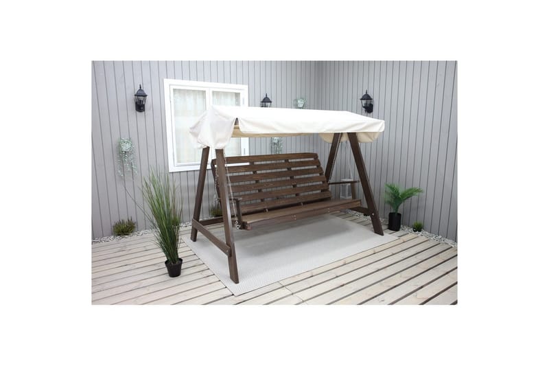 hengekøye Pelle med tak - Brun og beige - Hagemøbler & utemiljø - Utesofa - Hammock