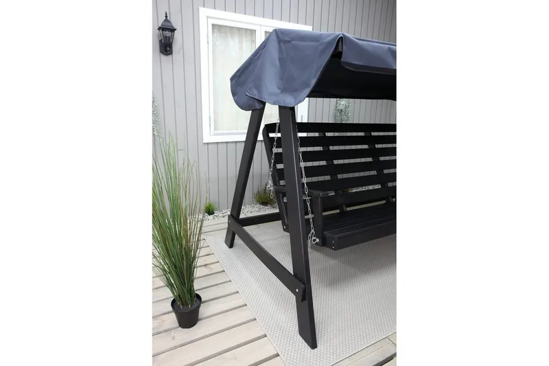 hengekøye Pelle med tak - Kaffe svart og svart - Hagemøbler & utemiljø - Utesofa - Hammock