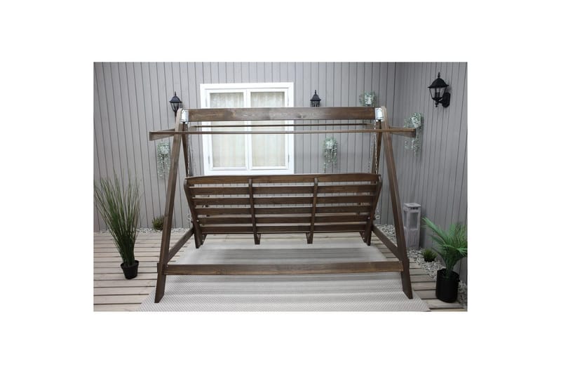 hengekøye Pelle med tak - Brun og beige - Hagemøbler & utemiljø - Utesofa - Hammock