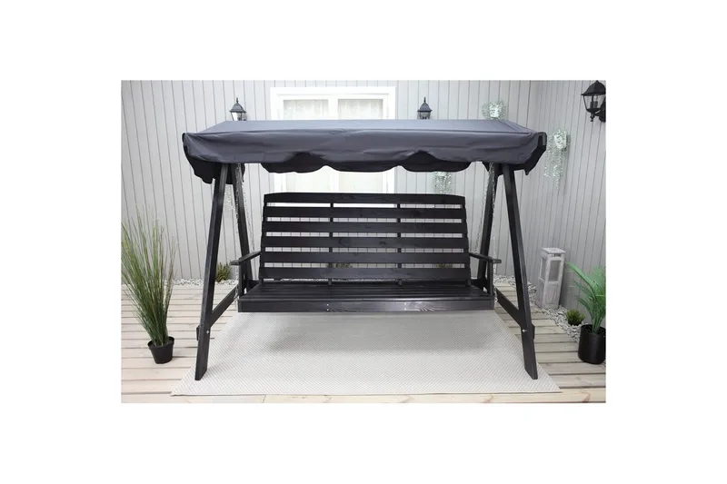 hengekøye Pelle med tak - Kaffe svart og svart - Hagemøbler & utemiljø - Utesofa - Hammock