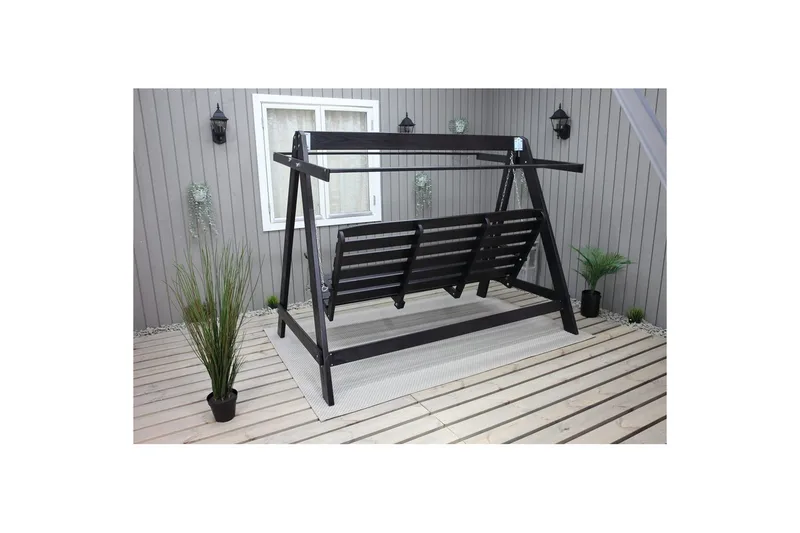 hengekøye Pelle med tak - Kaffe svart og svart - Hagemøbler & utemiljø - Utesofa - Hammock