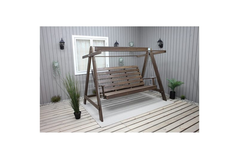 hengekøye Pelle med tak - Brun og beige - Hagemøbler & utemiljø - Utesofa - Hammock