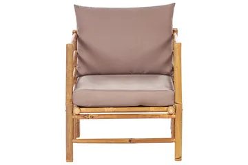 Hörnsoffa Beliani Cerreto Beige/ljust trä, 6-Sits Beige||Light wood - Hagemøbler & utemiljø - Loungemøbler - Loungegrupper