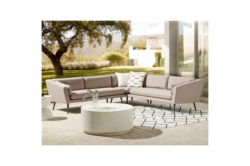 Hörnsoffa Beliani Loretello Beige/grå Beige||Grey - Hagemøbler & utemiljø - Utesofa - Hagesofa & hagebenk