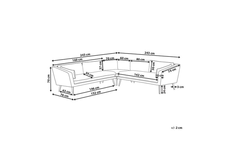 Hörnsoffa Beliani Loretello Beige/grå Beige||Grey - Hagemøbler & utemiljø - Utesofa - Hagesofa & hagebenk