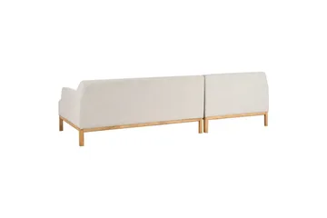 Hörnsoffa Beliani Sosjo Beige, ljust trä, Högervänd Beige||Light colored wood Left-faced - Møbler - Sofaer - Sofaer med sjeselong