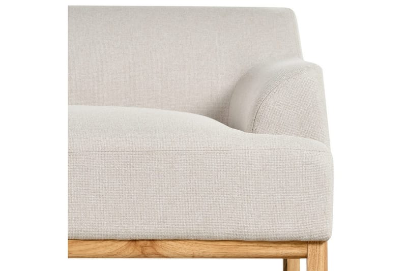Hörnsoffa Beliani Sosjo Beige, ljust trä, Högervänd Beige||Light colored wood Left-faced - Møbler - Sofaer - Sofaer med sjeselong
