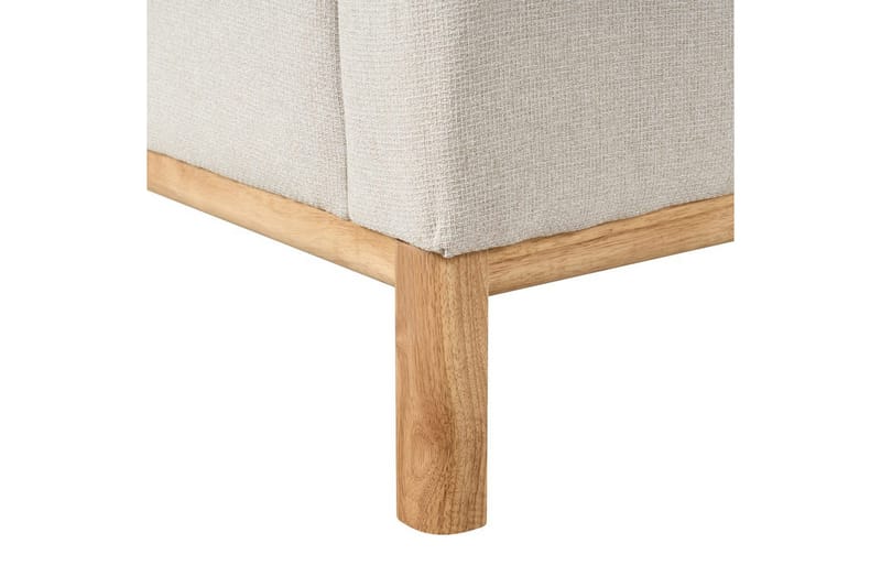 Hörnsoffa Beliani Sosjo Beige, ljust trä, Högervänd Beige||Light colored wood Left-faced - Møbler - Sofaer - Sofaer med sjeselong