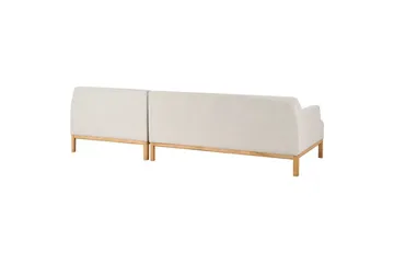 Hörnsoffa Beliani Sosjo Beige, ljust trä, Högervänd Beige||Light colored wood Right-faced - Møbler - Sofaer - Hjørnesofaer - Hjørnesofa med divan