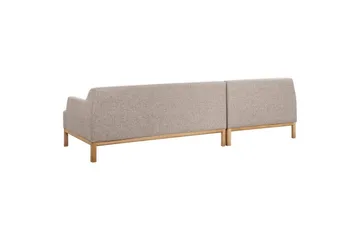 Hörnsoffa Beliani Sosjo Beige, ljust trä, Högervänd Brown||Light colored wood Left-faced - Møbler - Sofaer - Hjørnesofaer - Hjørnesofa med divan