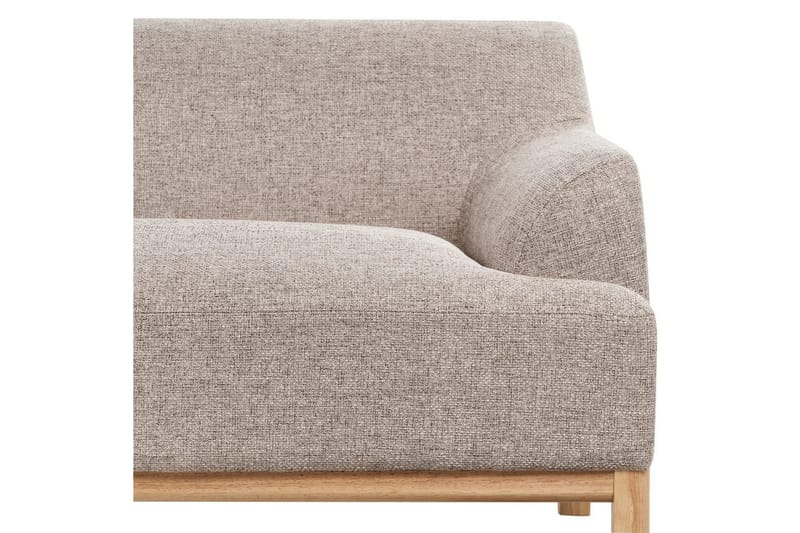 Hörnsoffa Beliani Sosjo Beige, ljust trä, Högervänd Brown||Light colored wood Left-faced - Møbler - Sofaer - Hjørnesofaer - Hjørnesofa med divan