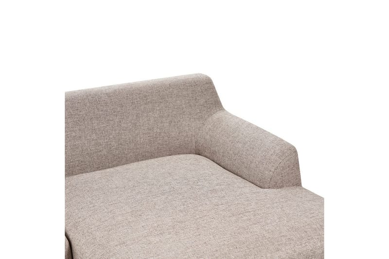 Hörnsoffa Beliani Sosjo Beige, ljust trä, Högervänd Brown||Light colored wood Right-faced - Møbler - Sofaer - Sofaer med sjeselong
