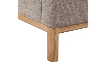 Hörnsoffa Beliani Sosjo Beige, ljust trä, Högervänd Brown||Light colored wood Right-faced - Møbler - Sofaer - Sofaer med sjeselong