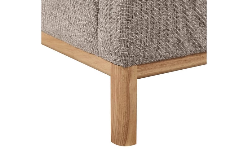 Hörnsoffa Beliani Sosjo Beige, ljust trä, Högervänd Brown||Light colored wood Right-faced - Møbler - Sofaer - Sofaer med sjeselong