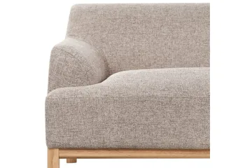 Hörnsoffa Beliani Sosjo Beige, ljust trä, Högervänd Brown||Light colored wood Right-faced - Møbler - Sofaer - Sofaer med sjeselong